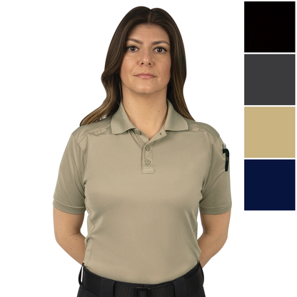 Womens Tactical Polo Shirt Short Sleeve Stretch Quick Dry Performance Uniform