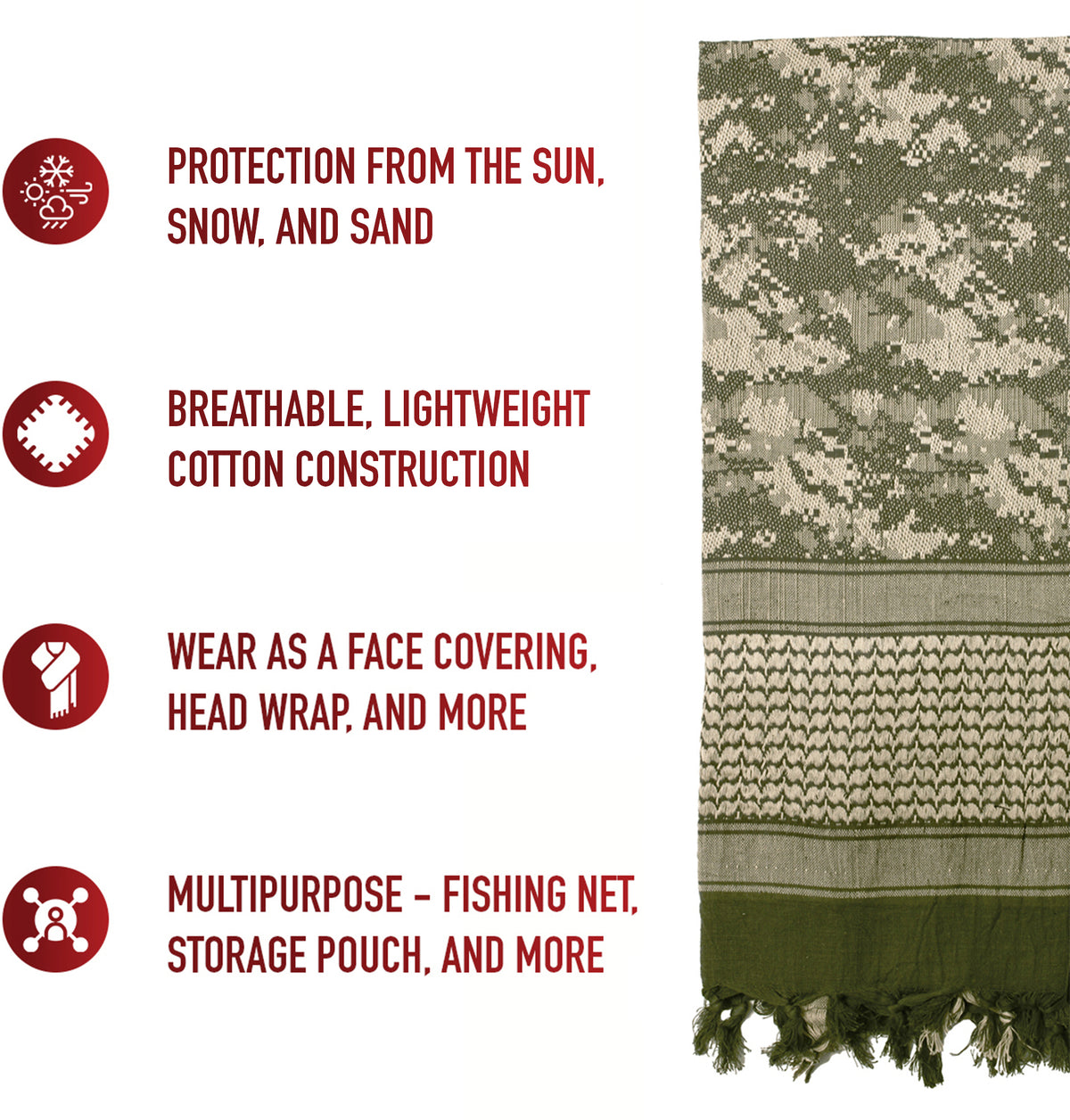 ACU Digital Camouflage - Shemagh Tactical Desert Scarf