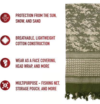 ACU Digital Camouflage - Shemagh Tactical Desert Scarf