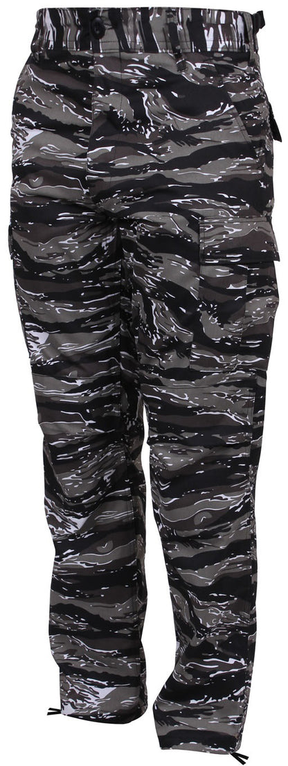 Urban Tiger Stripe Camouflage - Tactical BDU Pants Cargo Fatigues - Poly/Cotton Twill - Button Fly