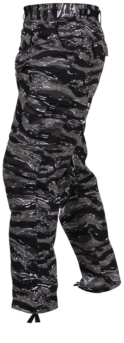 Urban Tiger Stripe Camouflage - Tactical BDU Pants Cargo Fatigues - Poly/Cotton Twill - Button Fly