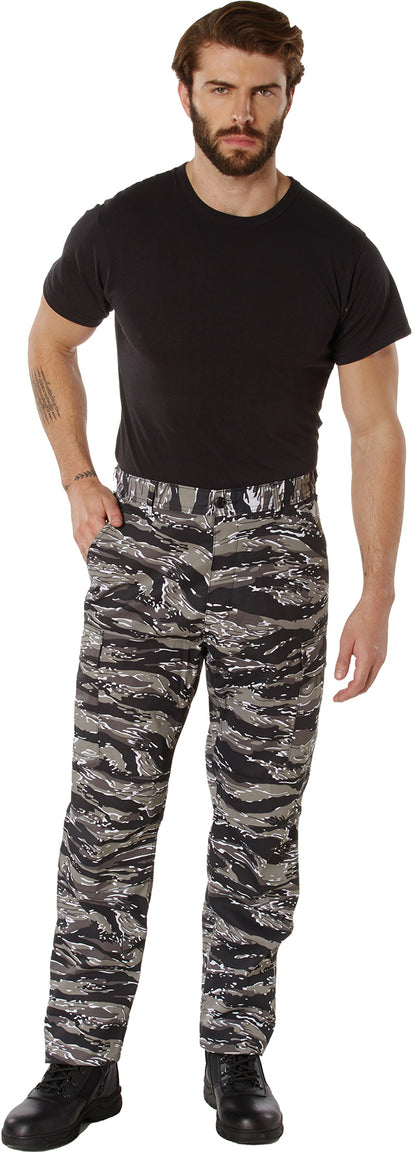 Urban Tiger Stripe Camouflage - Tactical BDU Pants Cargo Fatigues - Poly/Cotton Twill - Button Fly