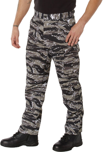 Urban Tiger Stripe Camouflage - Tactical BDU Pants Cargo Fatigues - Poly/Cotton Twill - Button Fly