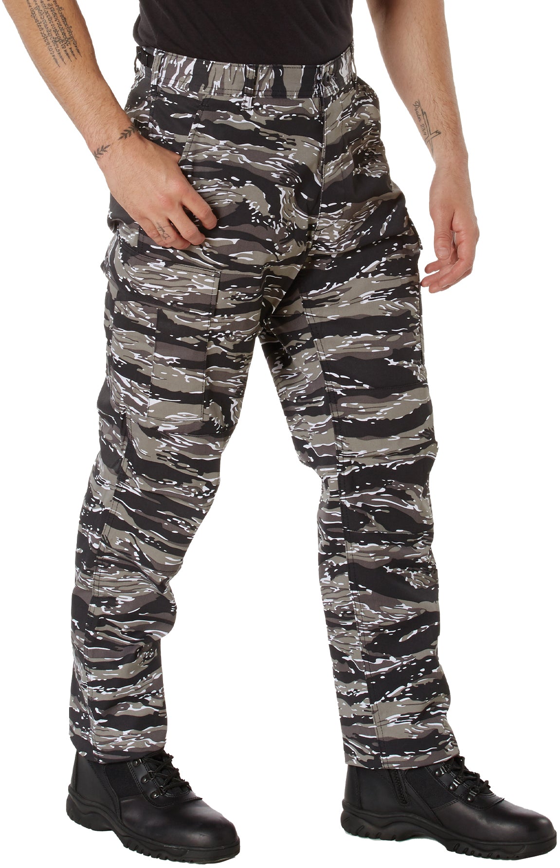 Urban Tiger Stripe Camouflage - Tactical BDU Pants Cargo Fatigues - Poly/Cotton Twill - Button Fly