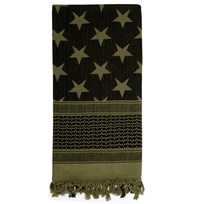 Olive Drab - US Stars and Stripes Shemagh Tactical Desert Scarf