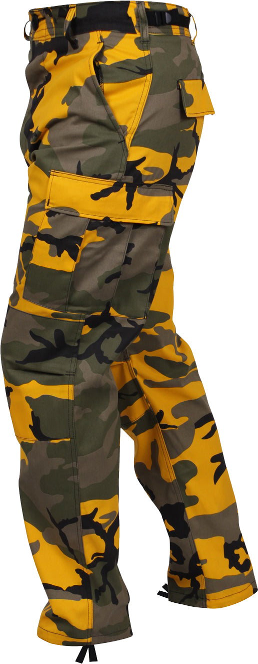 Stinger Yellow Camouflage - Tactical BDU Pants Cargo Fatigues - Poly/Cotton Twill - Button Fly
