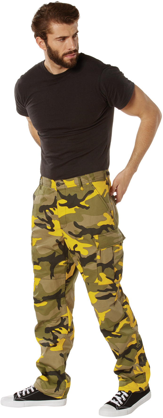 Stinger Yellow Camouflage - Tactical BDU Pants Cargo Fatigues - Poly/Cotton Twill - Button Fly