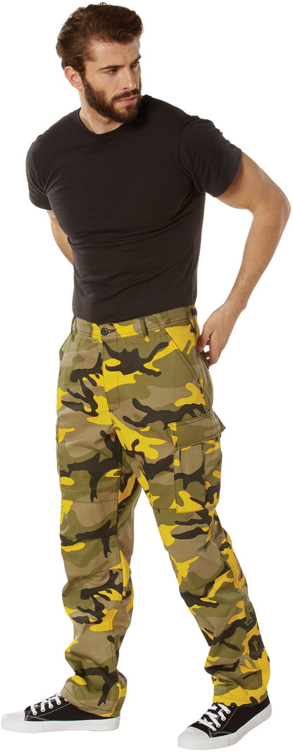 Stinger Yellow Camouflage - Tactical BDU Pants Cargo Fatigues - Poly/Cotton Twill - Button Fly