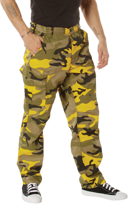 Stinger Yellow Camouflage - Tactical BDU Pants Cargo Fatigues - Poly/Cotton Twill - Button Fly