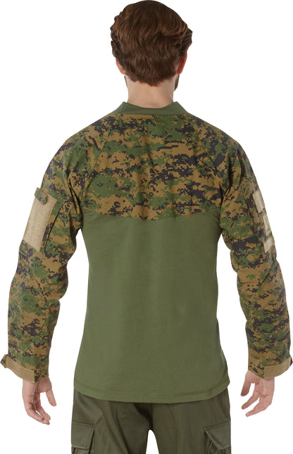 Digital Woodland Camouflage - Military Tactical Lightweight Flame Resistant Combat Shirt