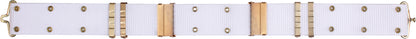 White Army Style Pistol Belt with Gold Brass Buckle - Nylon