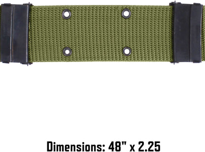 Olive Drab - Army Style Pistol Belt with Metal Buckle - Nylon