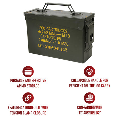 Metal Ammo Can .30 Cal. - Original US Military Surplus Used M19A1