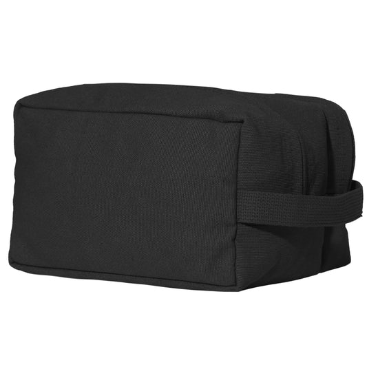 Black - Dual Compartment Travel and Shave Kit Bag - Cotton Canvas