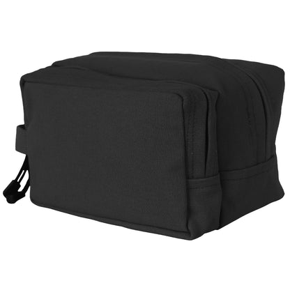 Black - Dual Compartment Travel and Shave Kit Bag - Cotton Canvas