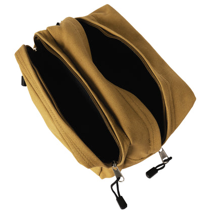 Coyote Brown - Canvas Dual Compartment Travel Kit