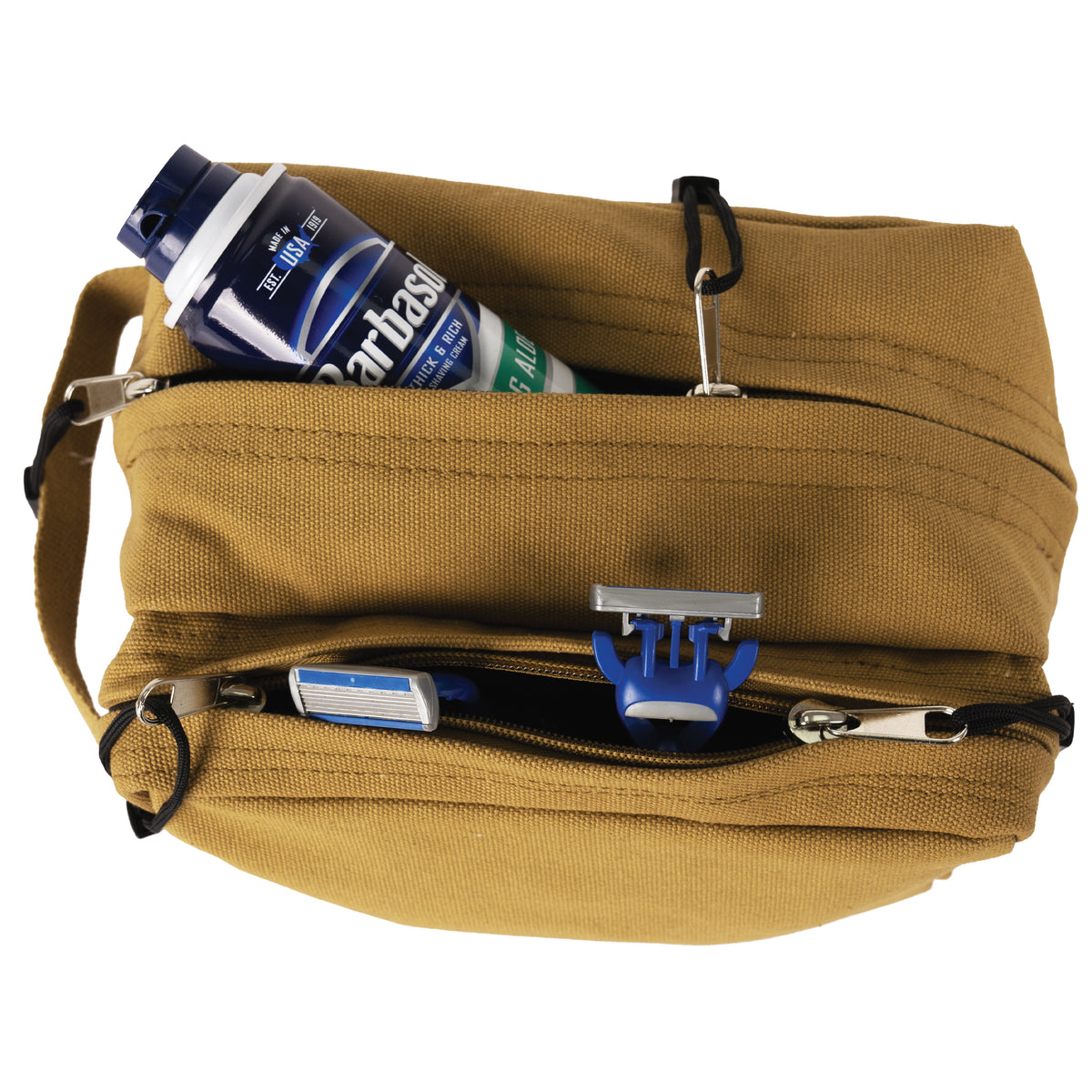 Coyote Brown - Canvas Dual Compartment Travel Kit