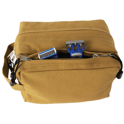 Coyote Brown - Canvas Dual Compartment Travel Kit