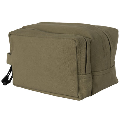Olive Drab - Dual Compartment Travel and Shave Kit Bag - Cotton Canvas