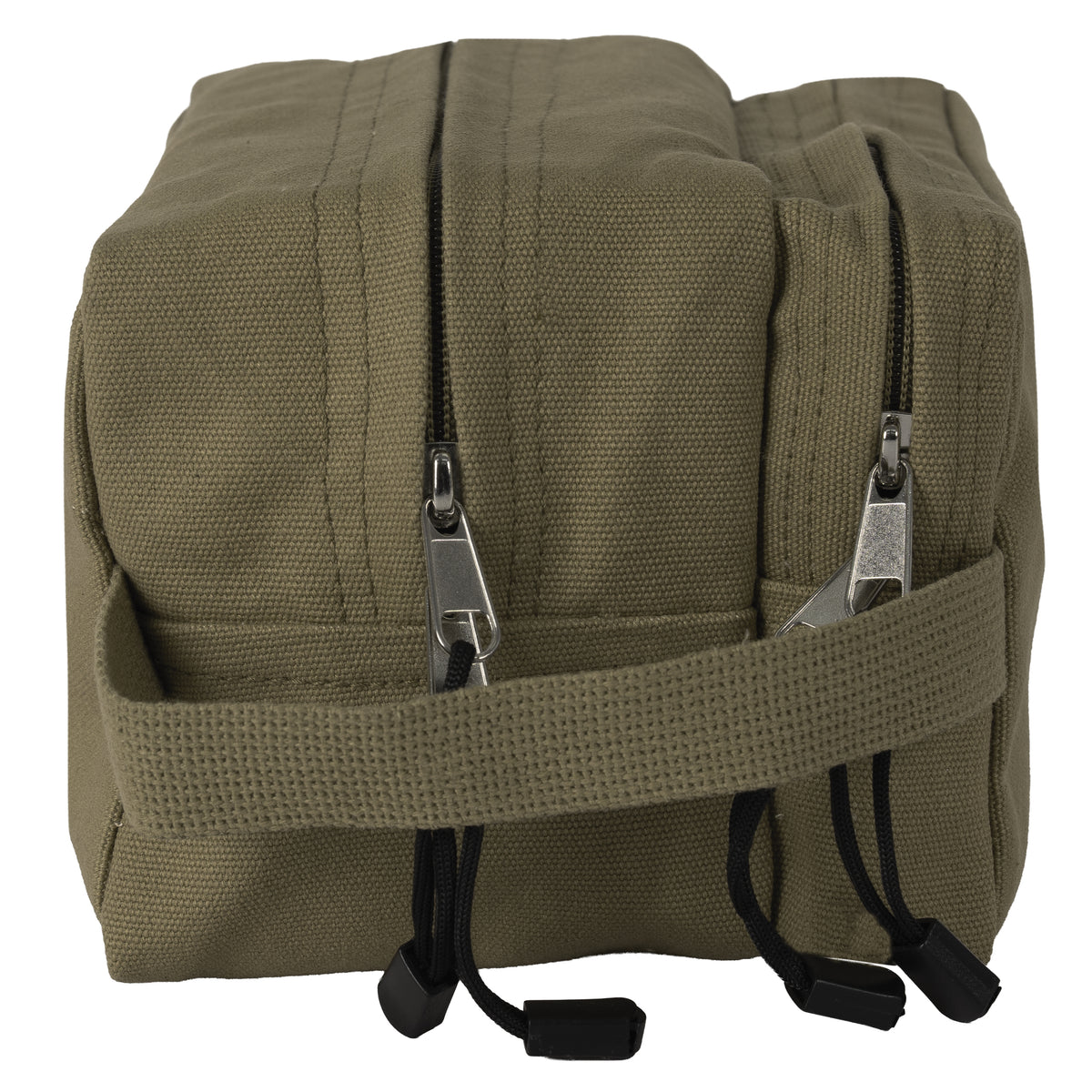 Olive Drab - Dual Compartment Travel and Shave Kit Bag - Cotton Canvas
