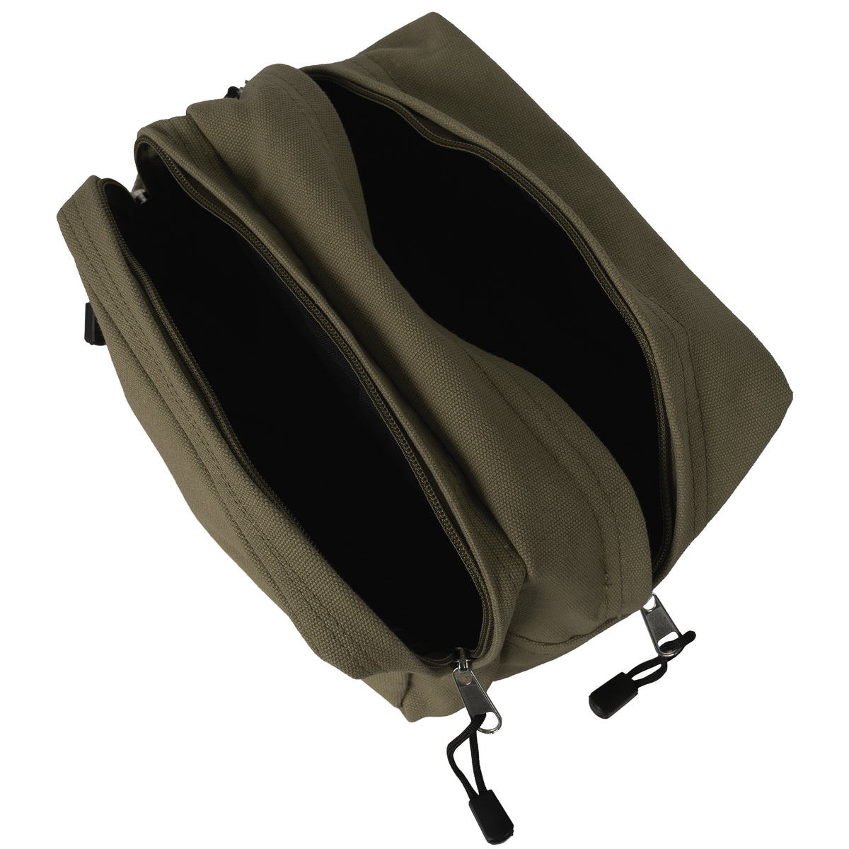 Olive Drab - Dual Compartment Travel and Shave Kit Bag - Cotton Canvas