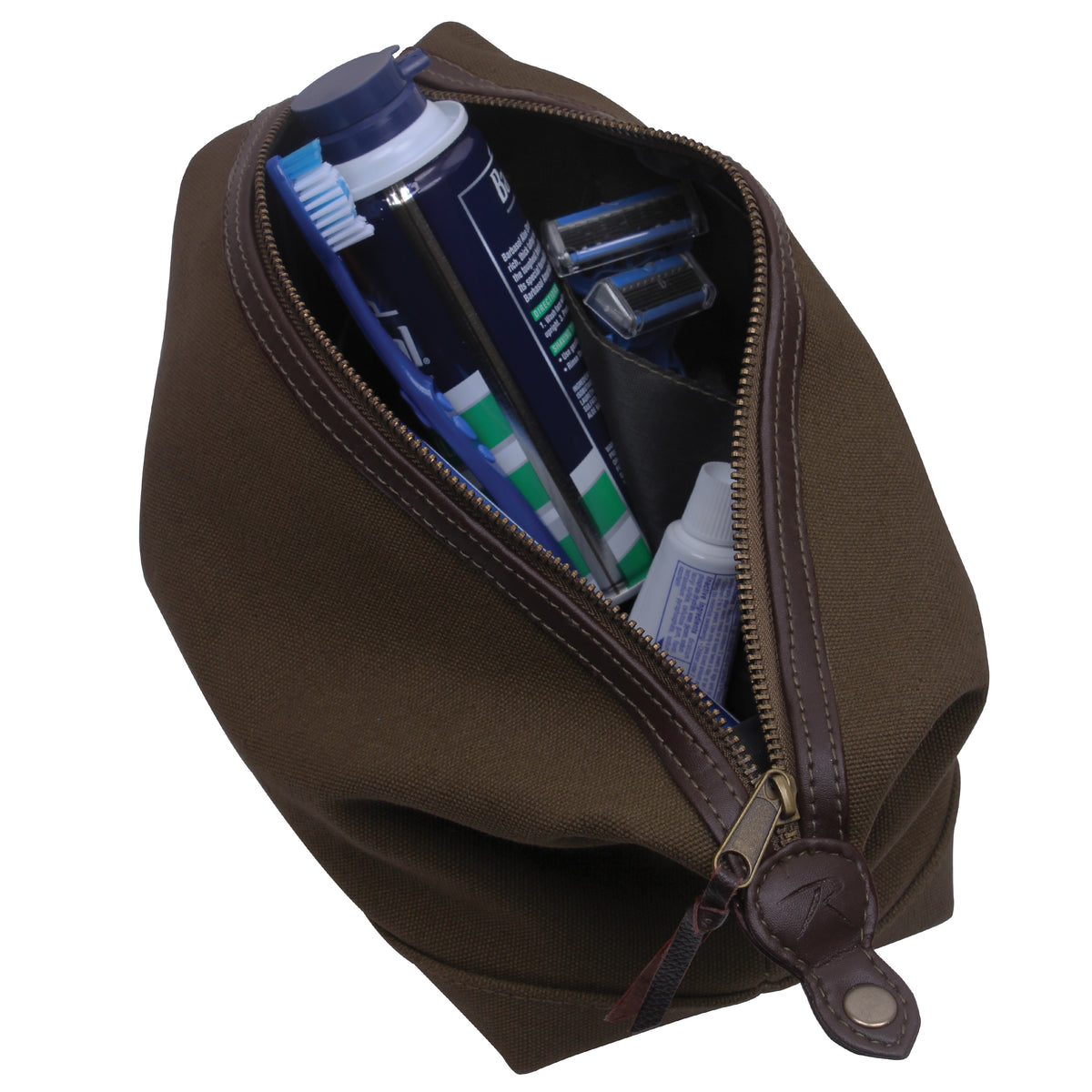 Brown - Canvas & Leather Travel Kit