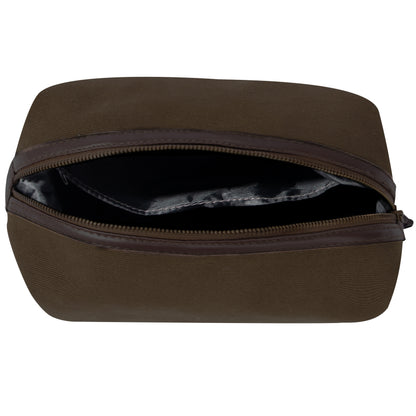 Brown - Canvas & Leather Travel Kit