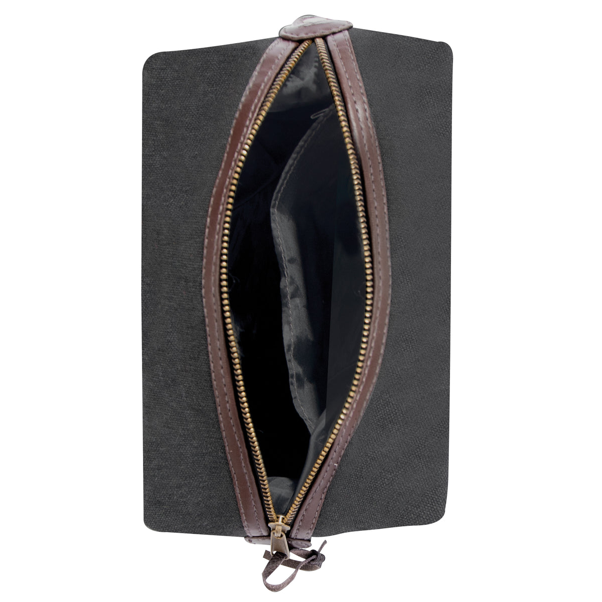 Charcoal Grey - Canvas & Leather Travel Kit