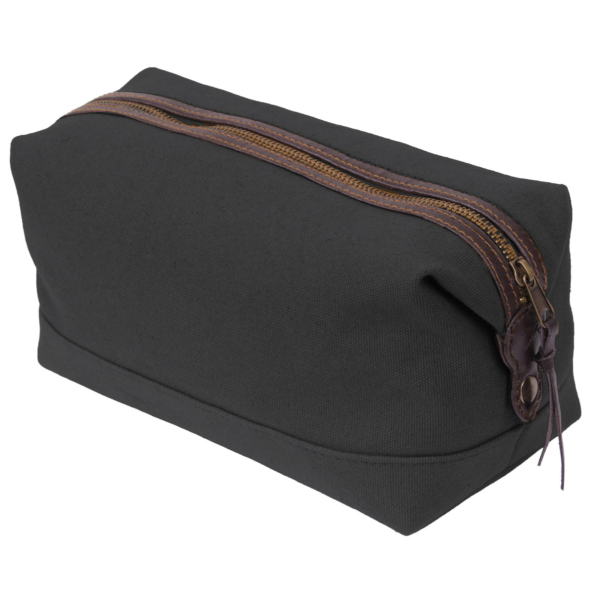 Charcoal Grey - Canvas & Leather Travel Kit