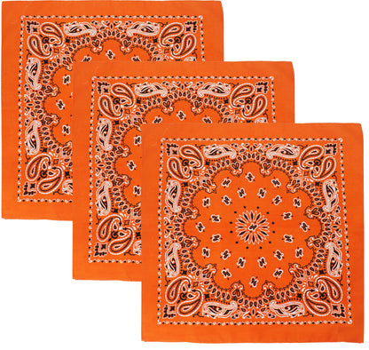 Trainmen Paisley 27" Jumbo Military Bandana Head Scarf Do-rag 100% Cotton Bandanna Face Cover 3-Pack