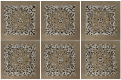 Trainmen Paisley 27" Jumbo Military Bandana Head Scarf Do-rag 100% Cotton Bandanna Face Cover 6-Pack