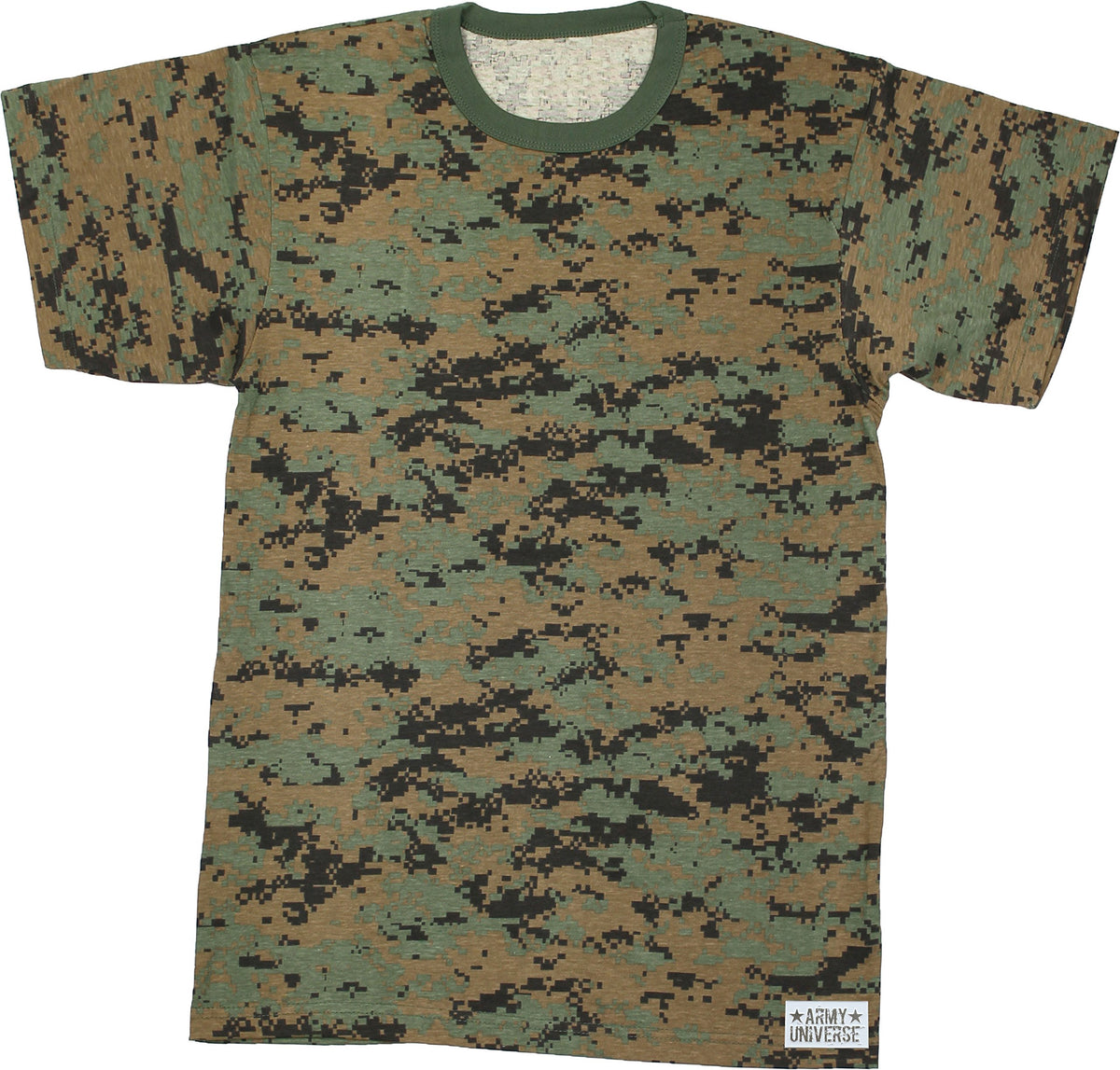 Tactical Camouflage T-Shirt Army Fashion Color Camo Military Crewneck Short Sleeve Top Tee Shirt