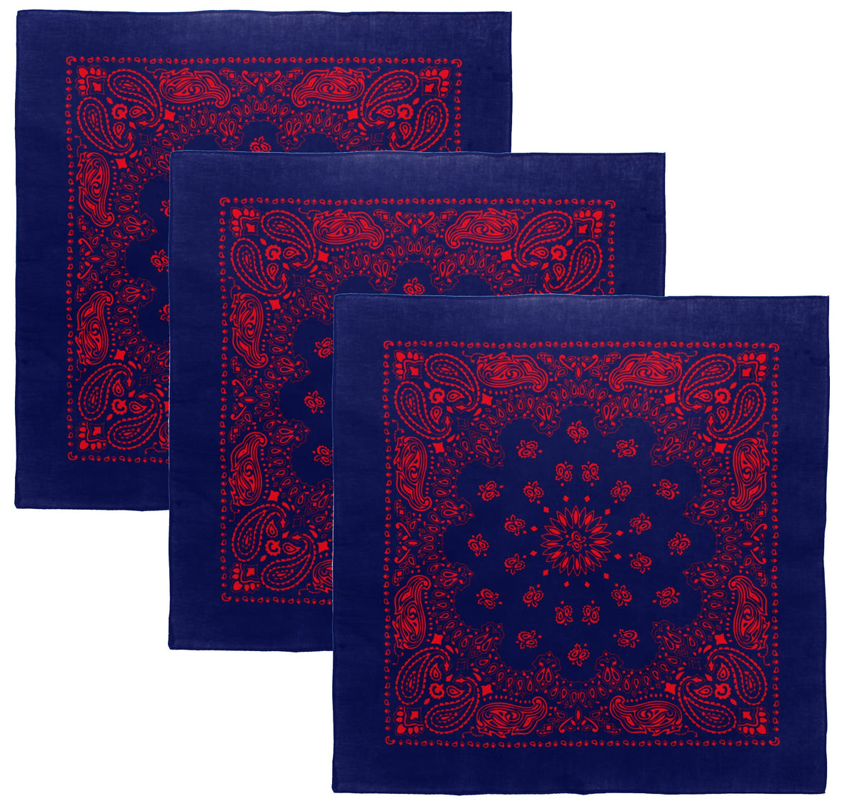 Trainmen Paisley 27" Jumbo Military Bandana Head Scarf Do-rag 100% Cotton Bandanna Face Cover 3-Pack