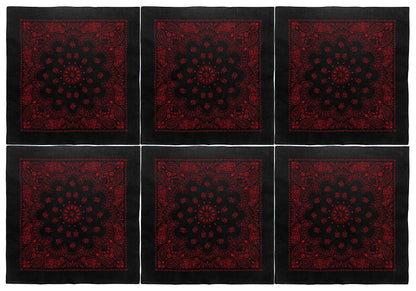 Trainmen Paisley 27" Jumbo Military Bandana Head Scarf Do-rag 100% Cotton Bandanna Face Cover 6-Pack