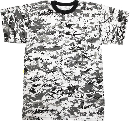 Tactical Camouflage T-Shirt Army Fashion Color Camo Military Crewneck Short Sleeve Top Tee Shirt