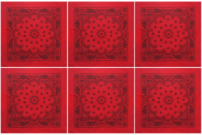 Trainmen Paisley 27" Jumbo Military Bandana Head Scarf Do-rag 100% Cotton Bandanna Face Cover 6-Pack