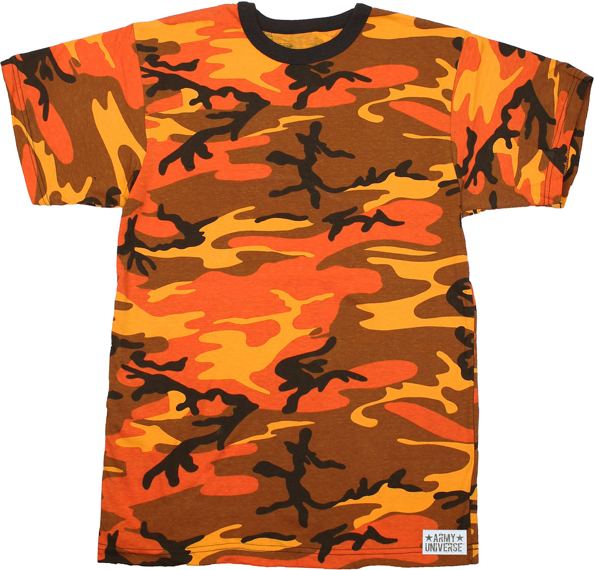 Tactical Camouflage T-Shirt Army Fashion Color Camo Military Crewneck Short Sleeve Top Tee Shirt