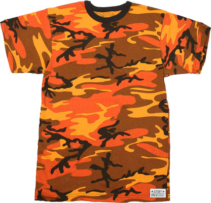 Tactical Camouflage T-Shirt Army Fashion Color Camo Military Crewneck Short Sleeve Top Tee Shirt