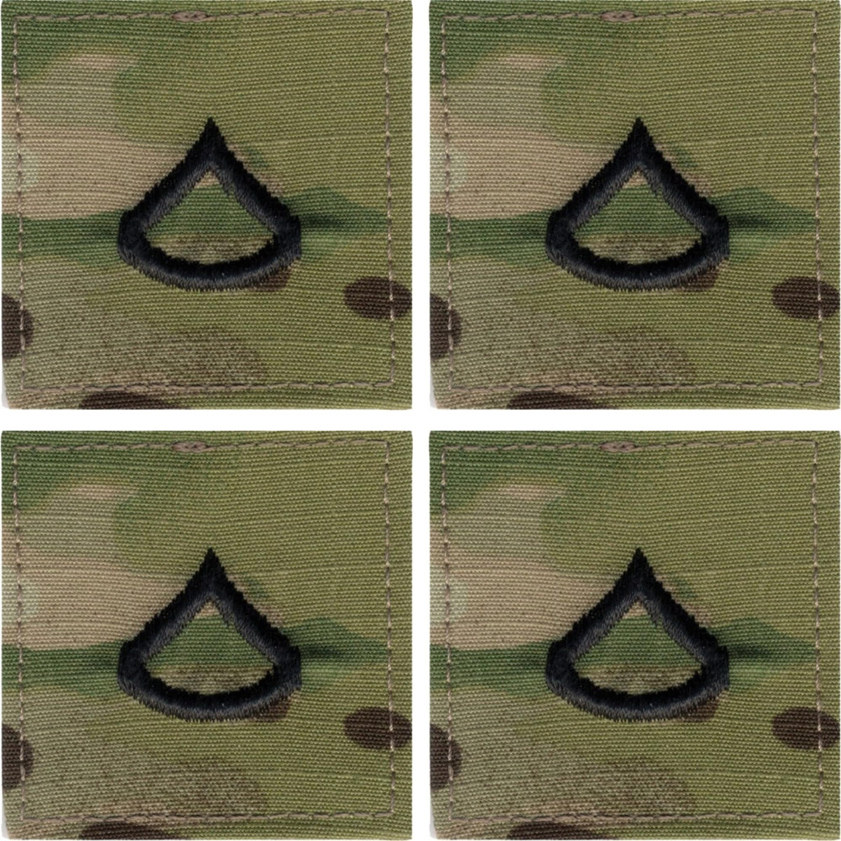 Military Rank Insignia Patch Multicam OCP Camouflage Hook & Loop Ripstop 4 Pack Made In USA