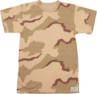 Tactical Camouflage T-Shirt Army Fashion Color Camo Military Crewneck Short Sleeve Top Tee Shirt
