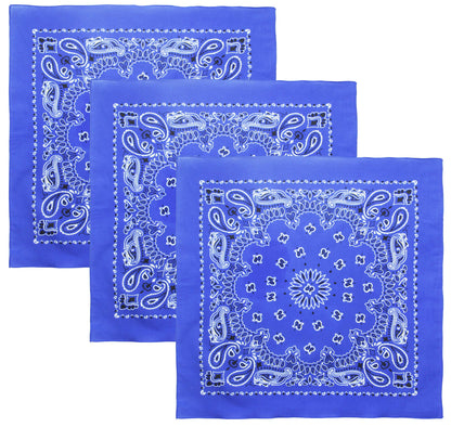 Trainmen Paisley 27" Jumbo Military Bandana Head Scarf Do-rag 100% Cotton Bandanna Face Cover 3-Pack