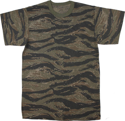 Tactical Camouflage T-Shirt Army Fashion Color Camo Military Crewneck Short Sleeve Top Tee Shirt