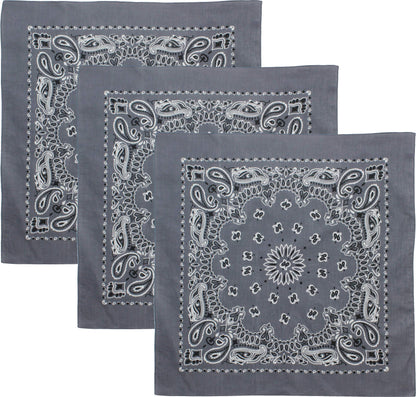 Trainmen Paisley 27" Jumbo Military Bandana Head Scarf Do-rag 100% Cotton Bandanna Face Cover 3-Pack