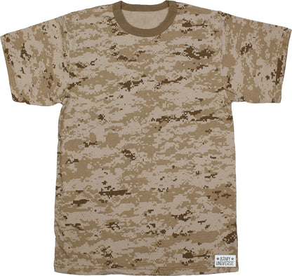 Tactical Camouflage T-Shirt Army Fashion Color Camo Military Crewneck Short Sleeve Top Tee Shirt