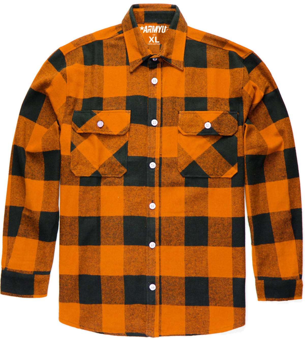 Extra Heavyweight Buffalo Plaid Flannel Shirt Cotton Outdoor Work Button Down Men's Shirt