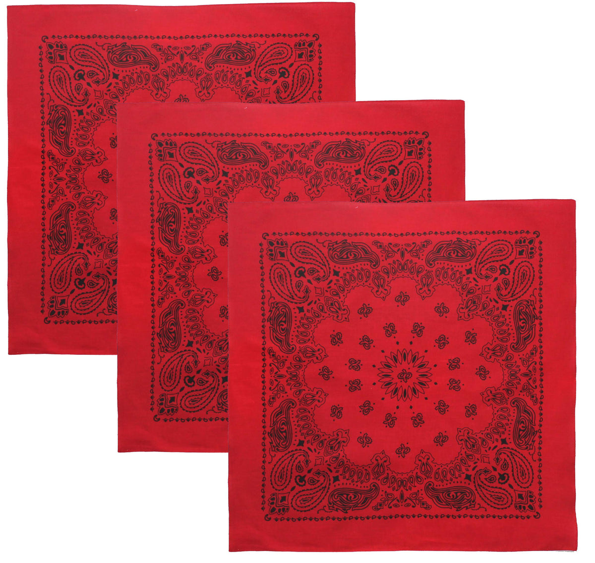 Trainmen Paisley 27" Jumbo Military Bandana Head Scarf Do-rag 100% Cotton Bandanna Face Cover 3-Pack