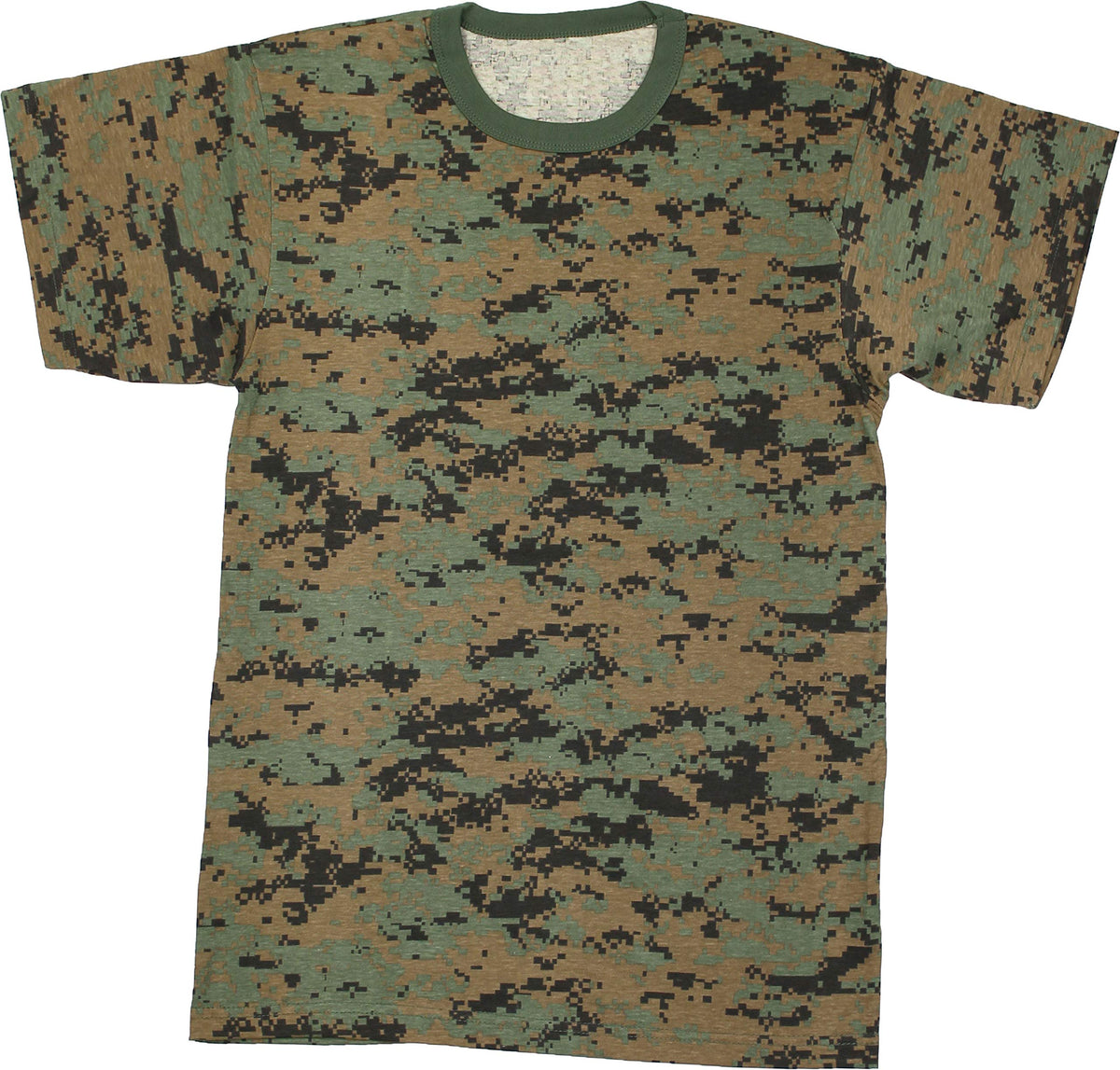 Tactical Camouflage T-Shirt Army Fashion Color Camo Military Crewneck Short Sleeve Top Tee Shirt