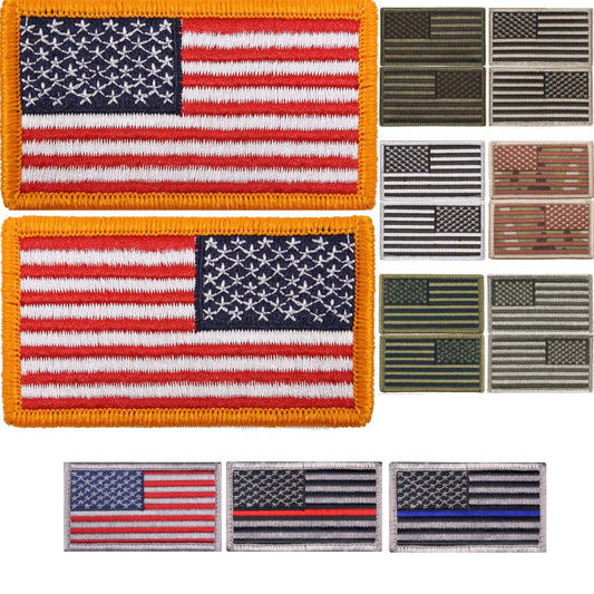 USA American Flag Patch Military Uniform Hook Loop US Flag Accessory Patch (Many colors to choose from!)