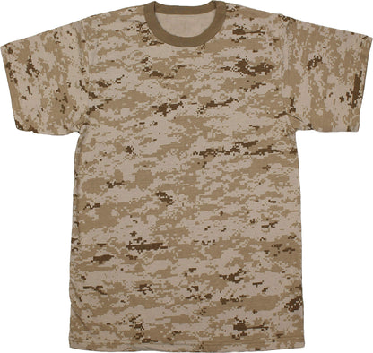 Tactical Camouflage T-Shirt Army Fashion Color Camo Military Crewneck Short Sleeve Top Tee Shirt