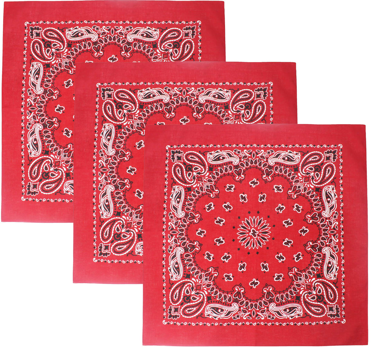 Trainmen Paisley 27" Jumbo Military Bandana Head Scarf Do-rag 100% Cotton Bandanna Face Cover 3-Pack